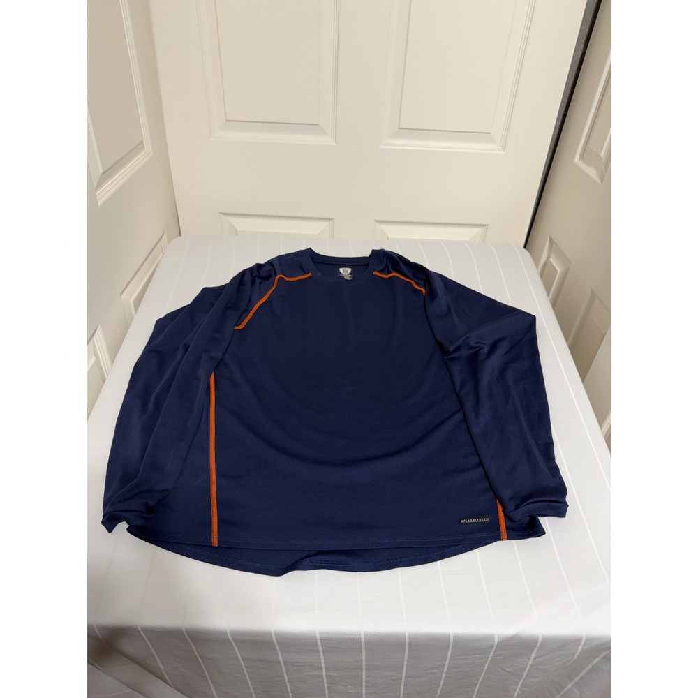 Reebok NFL Equipment PlayDry Mens Large Long Sleeve Performance Shirt Navy Blue